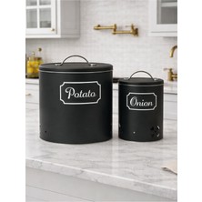 Decorev Pat. Soğan Kovası  DC-6767 Siyah Ekose Metal