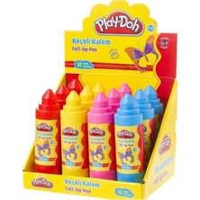 Play-Doh 5 mm Keçeli Kalem 12 Renk Plastik Tüp Seti Adet Sayısı ile Eğlenceli Çizim