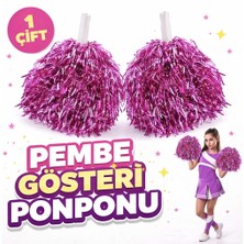 Remstdrk 1 Çift ( 2 Adet ) Pembe Renk 23 Nisan 19 Mayıs 29 Ekim Okul Gösteri Ponponları