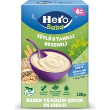 Hero Baby Sütlü 8 Tahıllı Rezeneli Kaşık Mama 200g