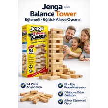 Feyza Design Ahşap Jenga Denge Oyunu 54 Parça – Aile ve Çocuklar Için Eğlenceli