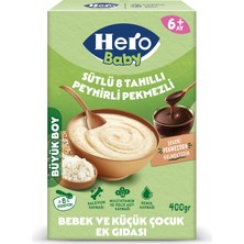 Hero Baby Sütlü 8 Tahıllı Peynirli Pekmezli Kaşık Mama 400 gr 0-6 Ay İçin Besleyici Tahıllar