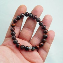 Takıcadde Gerçek Kızıl Kaplan Gözü Doğal Taş Erkek Bileklik