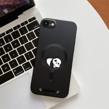 HONTINGA iPhone Se 2022 ile Uyumlu Kılıfı Şeffaf Magsafe Wireless Düşüme Önleyici Basitlik Anti Düşme Kamera Korumali Panda Desen Silikon Telefon Kılıfı Kadın ve Erkek Için Uygundur K7-1092