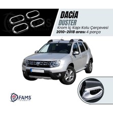 Fams Otomotiv Dacia Duster Krom İç Kapı Kolu Çerçevesi 4 Parça 2010-2018 Paslanmaz Çelik