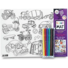 Cosmos E-Ticaret Funny Mat - Korsanlar ve Araçlar 6'lı Kalem Hediyeli 25 x 35 cm