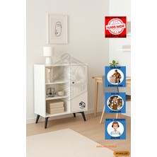 Mobilyanı Tasarla Tamamı MDF 3 Bölmeli Tek Kapaklı Modern Kitaplık Salon/yatak Odası/çalışma Odası/ofis