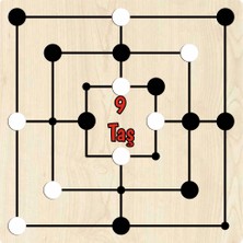 Feyza Design Ahşap 9 Taş Oyunu - Zeka ve Strateji Geliştirici Çocuk Oyunu