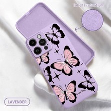 HONTINGA iPhone 14 Pro Max ile Uyumlu Kılıfı Içi Kadifeli Düşüme Önleyici Basitlik Anti Düşme Kamera Korumali Kelebek Desen Telefon Kılıfı Kadın ve Erkek Için Uygundur K6-0211