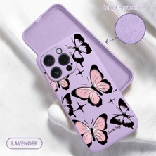 HONTINGA iPhone 15 Pro ile Uyumlu Kılıfı Içi Kadifeli Düşüme Önleyici Basitlik Anti Düşme Kamera Korumali Kelebek Desen Telefon Kılıfı Kadın ve Erkek Için Uygundur K6-0211