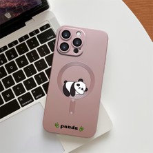 HONTINGA iPhone 14 Pro ile Uyumlu Kılıfı Şeffaf Magsafe Wireless Düşüme Önleyici Basitlik Anti Düşme Kamera Korumali Panda Desen Silikon Telefon Kılıfı Kadın ve Erkek Için Uygundur K7-1092