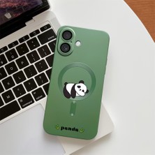 HONTINGA iPhone 16 ile Uyumlu Kılıfı Şeffaf Magsafe Wireless Düşüme Önleyici Basitlik Anti Düşme Kamera Korumali Panda Desen Silikon Telefon Kılıfı Kadın ve Erkek Için Uygundur K7-1092