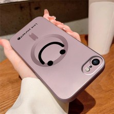 HONTINGA iPhone Se 2022 ile Uyumlu Kılıfı Şeffaf Magsafe Wireless Düşüme Önleyici Basitlik Anti Düşme Kamera Korumali Gülümseme Desen Silikon Telefon Kılıfı Kadın ve Erkek Için Uygundur K7-1091