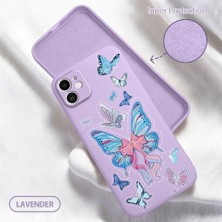 HONTINGA iPhone 11 ile Uyumlu Kılıfı Içi Kadifeli Düşüme Önleyici Basitlik Anti Düşme Kamera Korumali Mavi Kelebek Desen Telefon Kılıfı Kadın ve Erkek Için Uygundur K6-0212