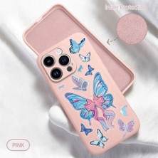 HONTINGA iPhone 14 Pro ile Uyumlu Kılıfı Içi Kadifeli Düşüme Önleyici Basitlik Anti Düşme Kamera Korumali Mavi Kelebek Desen Telefon Kılıfı Kadın ve Erkek Için Uygundur K6-0212