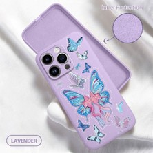 HONTINGA iPhone 14 Pro ile Uyumlu Kılıfı Içi Kadifeli Düşüme Önleyici Basitlik Anti Düşme Kamera Korumali Mavi Kelebek Desen Telefon Kılıfı Kadın ve Erkek Için Uygundur K6-0212