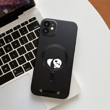 HONTINGA iPhone 11 ile Uyumlu Kılıfı Şeffaf Magsafe Wireless Düşüme Önleyici Basitlik Anti Düşme Kamera Korumali Panda Desen Silikon Telefon Kılıfı Kadın ve Erkek Için Uygundur K7-1092