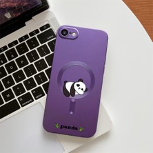 HONTINGA iPhone Se 2022 ile Uyumlu Kılıfı Şeffaf Magsafe Wireless Düşüme Önleyici Basitlik Anti Düşme Kamera Korumali Panda Desen Silikon Telefon Kılıfı Kadın ve Erkek Için Uygundur K7-1092