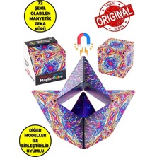 Feyza Design 3 Boyutlu Manyetik Geometrik Mozaikli Zeka Küpü - Renkli