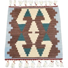 Zehra Abla Halı Yeni El Dokuma Kare Köşe Sandalye Minderi Pınarbaşı Kayseri Yün Kilim 7077