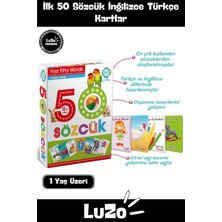 Feyza Design Eğitici Dil Öğretici Kartlar - 50 Ingilizce Türkçe Sözcükler
