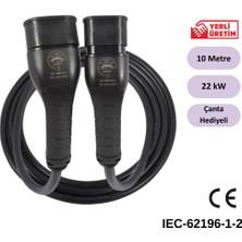 E-Qsr Energy Elektrikli Araç Şarj Kablosu - 22 Kw / 32A / 10 Metre / 3 Faz