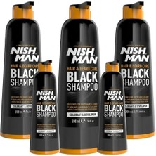 Nishman Saç ve Sakal Siyahlaştırıcı Şampuan Kolay Kullanım (200 Ml) x 5 Adet/ Fön Makinası Hediye