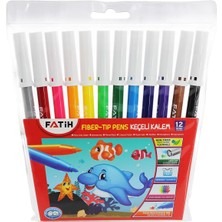 Fatih 12 Renk Keçeli Boya Kalemi  Parlak Renklerle Ergonomik Tasarım