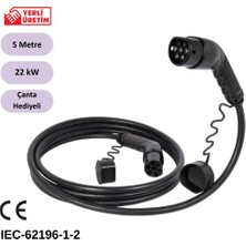 E-Qsr Energy Elektrikli Araç Şarj Kablosu 22 Kw / 32A / 5 Metre
