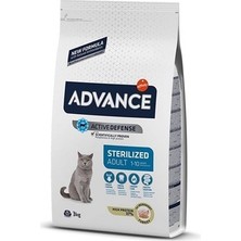 Advance Hindili Kısırlaştırılmış Kedi Maması 3 kg Alabalık Tatlı Yüksek Proteinli Besleyici