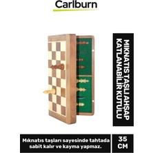 Feyza Design Özel Üretim Dekoratif Satranç Seti 35 cm Katlanabilir Ahşap Taşlı