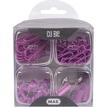 SHC4200 Mas Cubbie Gökkuşağı 4'lü Kutu Ataş Raptiye Seti, Mor