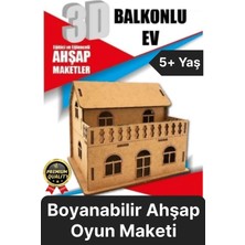 Feyza Design 3D Demonte Ahşap Çocuk Eğitici Oyun Seti - Boyanabilir