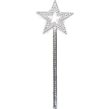 SHC4200 Mey Ithalat® Yıldız Model Peri Asası Melek Asası Prenses Asası Metalize Gümüş Renk