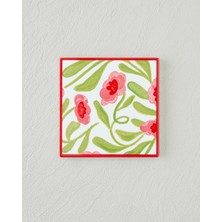 English Home Bright Petals Seramik Bardak Altlığı 11X11 cm Pembe