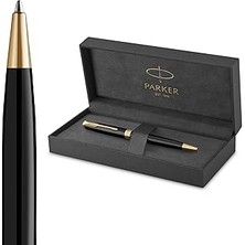 SHC4200 Parker Sonnet Lake Siyah Altın Tasarımlı Tükenmez Kalem, Mürekkep, Orta Kalınlıkta Uç