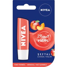 Nivea 4,8 gr Şeftali Dudak Bakım Kremi Doğal Yağlar ile 24 Saat Nemlendirme Özelliği