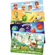 Feyza Design Ahşap Türkçe-Ingilizce Öğretici Puzzle Seti, Zeka Geliştirici