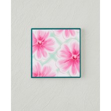 English Home Bright Floral Seramik Bardak Altlığı 11X11 cm Pembe