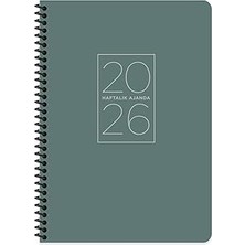 SHC4200 Color 2026 20X28 Spiralli Haftalık Ajanda-Yeşil