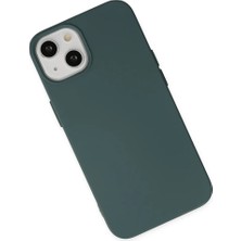 Butik Mey Ithalat®  iPhone 14 Kılıf Nano Içi Kadife Silikon - Koyu Yeşil