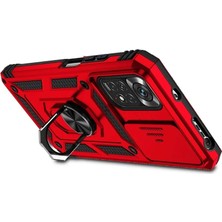 Butik Mey Ithalat®  Xiaomi Redmi Note 11 Pro Kılıf Pars Lens Yüzüklü Silikon - Kırmızı