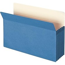 SHC4200 Smead Dosya Cebi, Düz Kesimli Tab, 12,5 cm Genişletme, Yasal Boyut, Mavi, Kutu Başına 10 (74235)