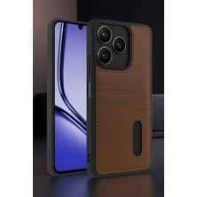 Butik Mey Ithalat®  Realme Note 50 4g Kılıf Sara Kartvizitli Deri Kılıf - Taba
