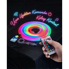 Twin Store 3 Metre Rgb Akıllı Neon LED Şerit Işık Telefon Kumanda Kontrollü Ambiyans Aydınlatma