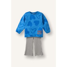 DeFacto Kalpli Sweatshirt Çizili Alt 2'li Takım Kız Bebek H1240A526SM