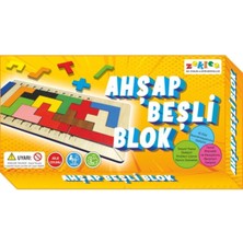 Feyza Design Ahşap Beşli Blok Akıl ve Zeka Oyunu - Eğitici ve Renkli