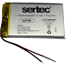 İntora 503759 3.7V 1200 Mah Li-Polymer Pil (DEVRELI/1.5A)