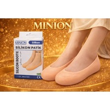 Minion Topuk Çatlak Çorabı Silikon Patik Ten Rengi Çorap Topuk Çatlak Giderici Ayak Bakım Çorabı