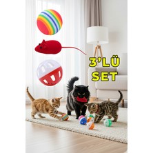 Feyza Design Interaktif Çok Renkli Peluş Sesli Hareketli Kedi Oyuncağı Seti